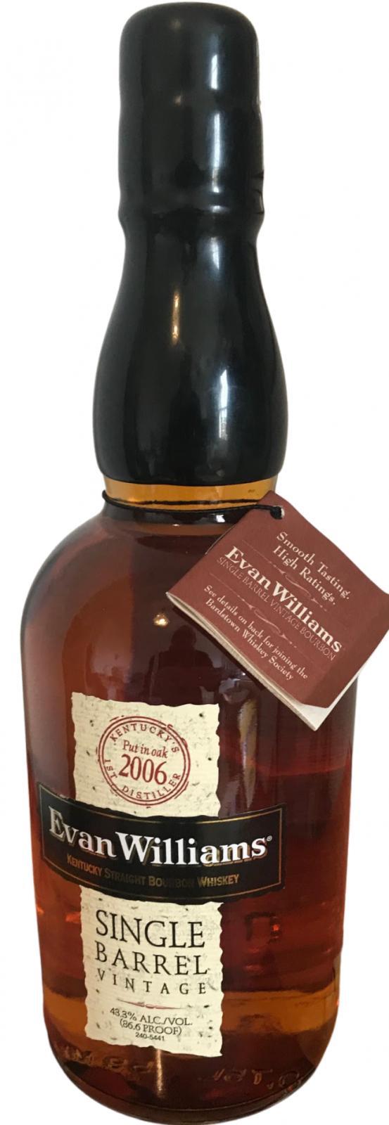 Evan Williams 2006  Single Barrel Vintage