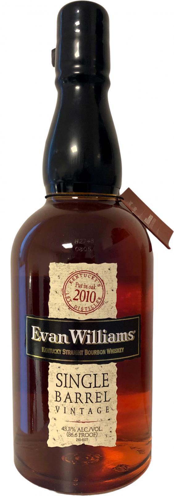 Evan Williams 2010  Single Barrel Vintage