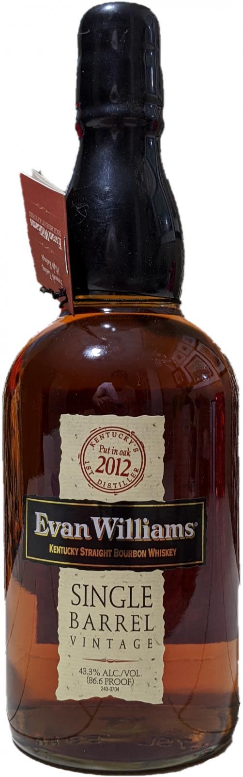 Evan Williams 2012  Single Barrel Vintage