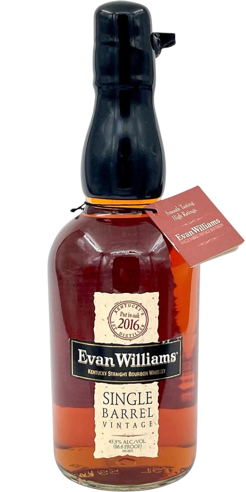 Evan Williams 2016  Single Barrel Vintage