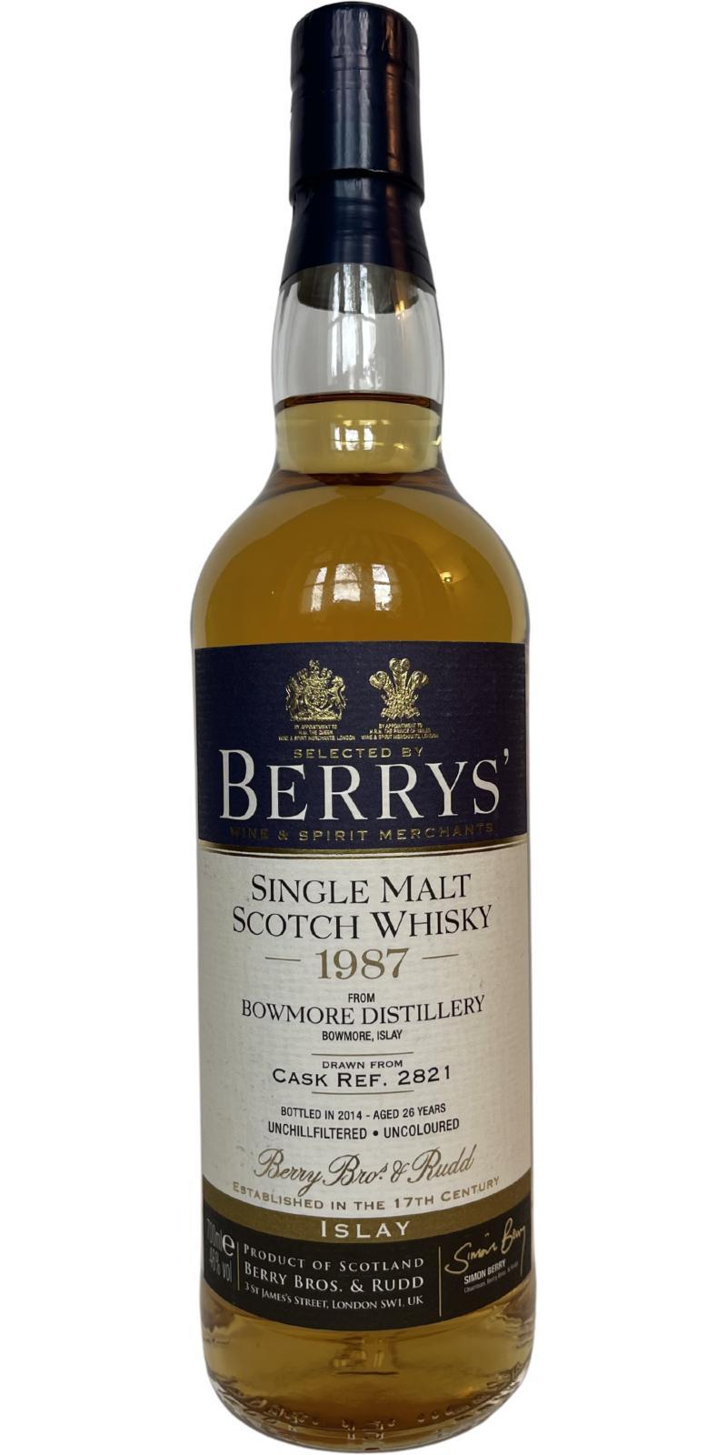 Bowmore 1987 BR Berrys'