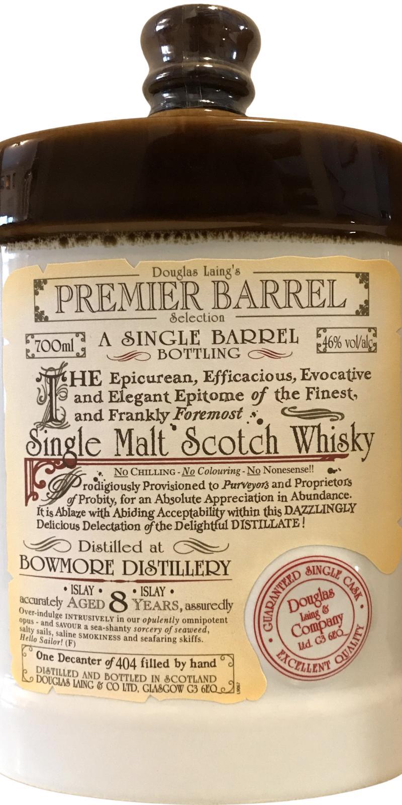 Bowmore 08-year-old DL Premier Barrel Selection