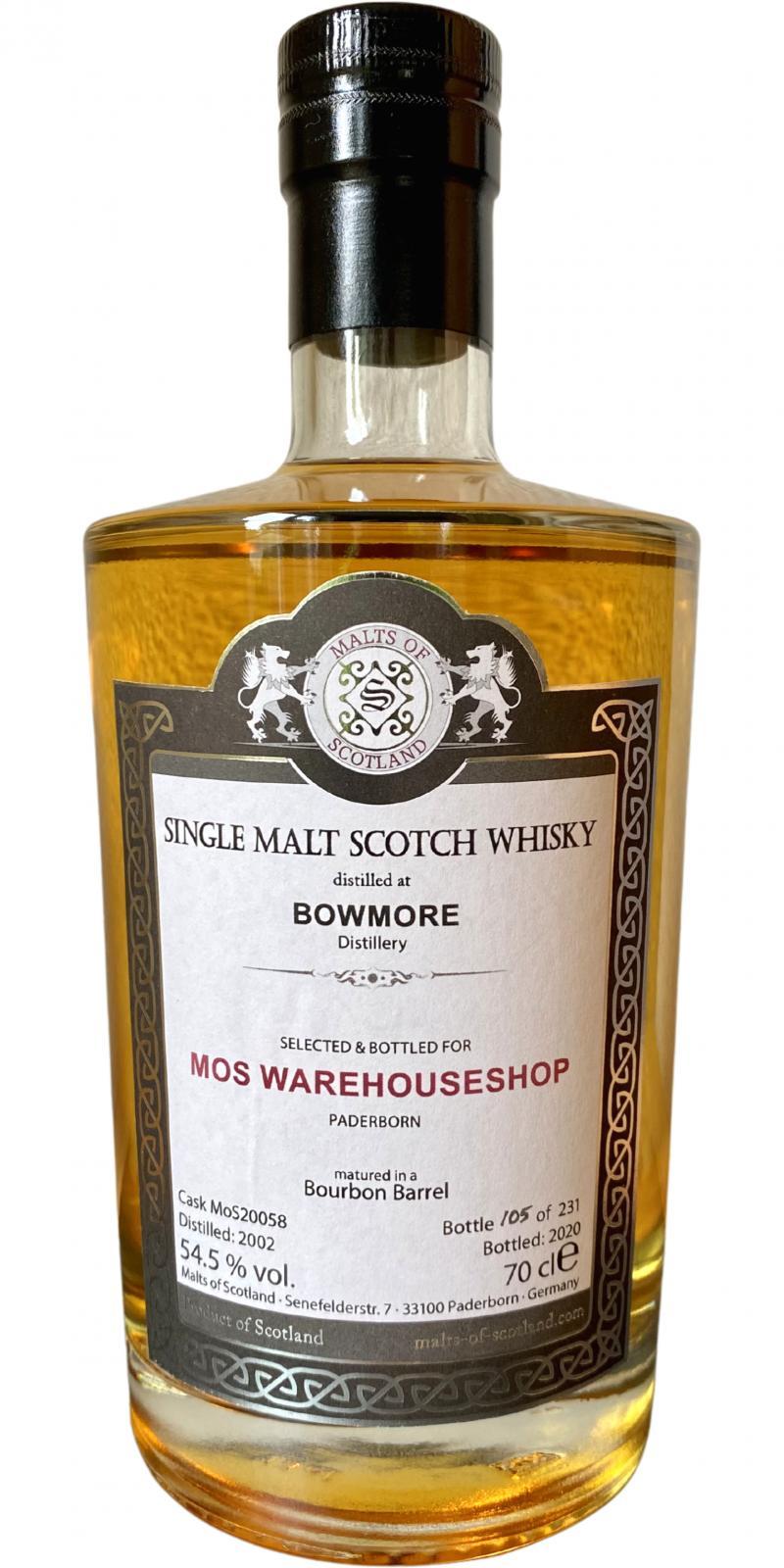 Bowmore 2002 MoS MoS Warehouseshop