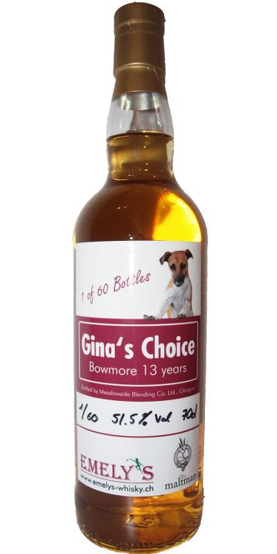 Bowmore 13-year-old MBl Gina's Choice