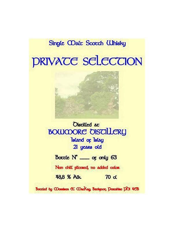 Bowmore 1989 MMcK Private Selection