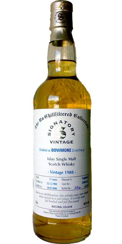 Bowmore 1988 SV The Un-Chillfiltered Collection