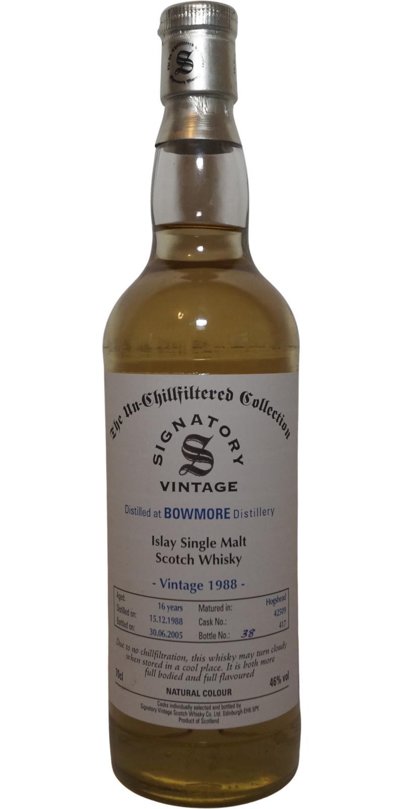 Bowmore 1988 SV The Un-Chillfiltered Collection