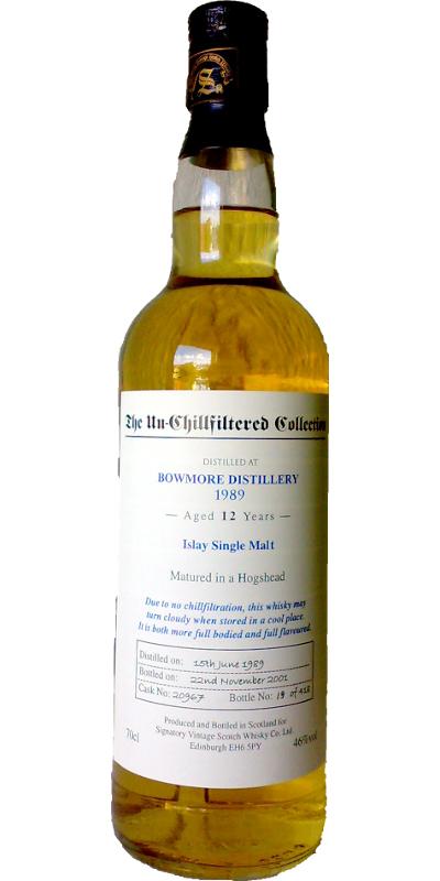Bowmore 1989 SV The Un-Chillfiltered Collection