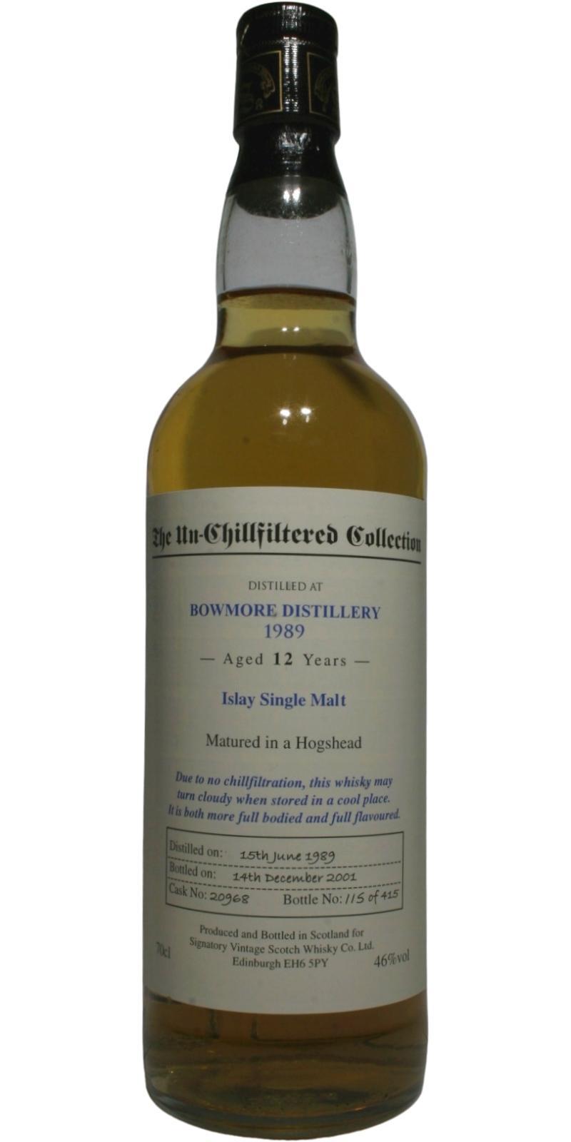 Bowmore 1989 SV The Un-Chillfiltered Collection