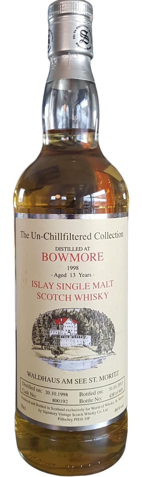 Bowmore 1998 SV The Un-Chillfiltered Collection