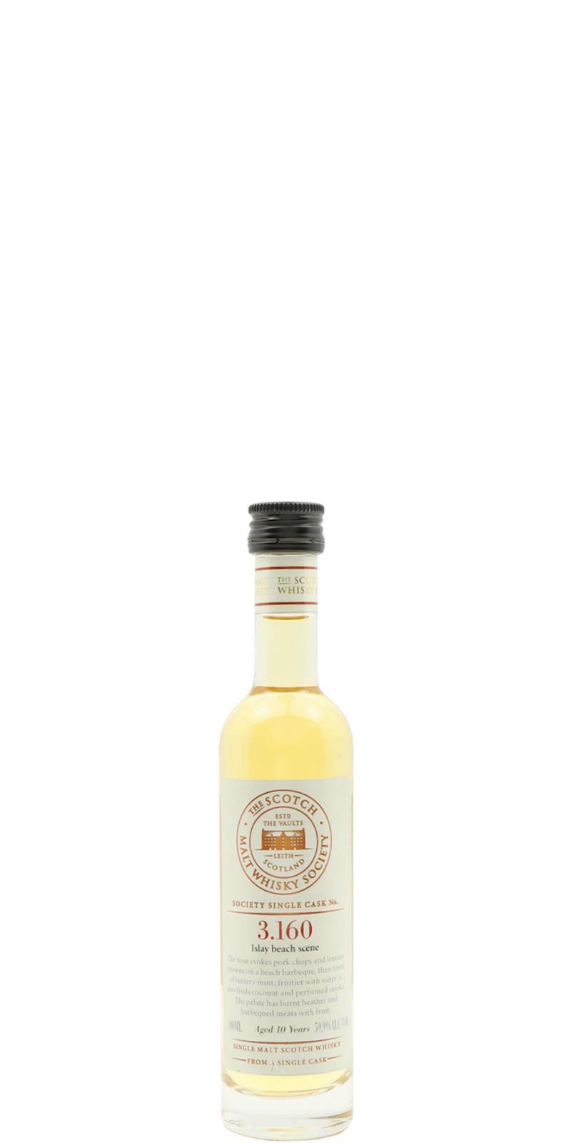 Bowmore 10-year-old SMWS 3.160 Islay beach scene