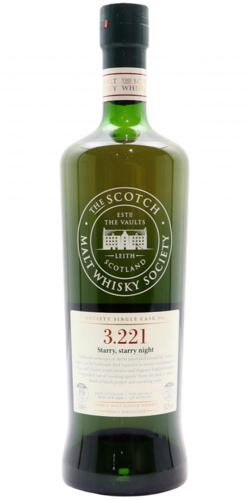 Bowmore 1994 SMWS 3.221 Starry, starry night