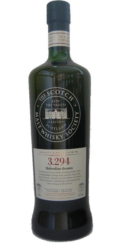 Bowmore 1996 SMWS 3.294 Hebredian Dreams