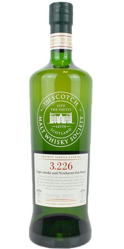 Bowmore 1997 SMWS 3.226 Cigar smoke and Newhaven fish boxes