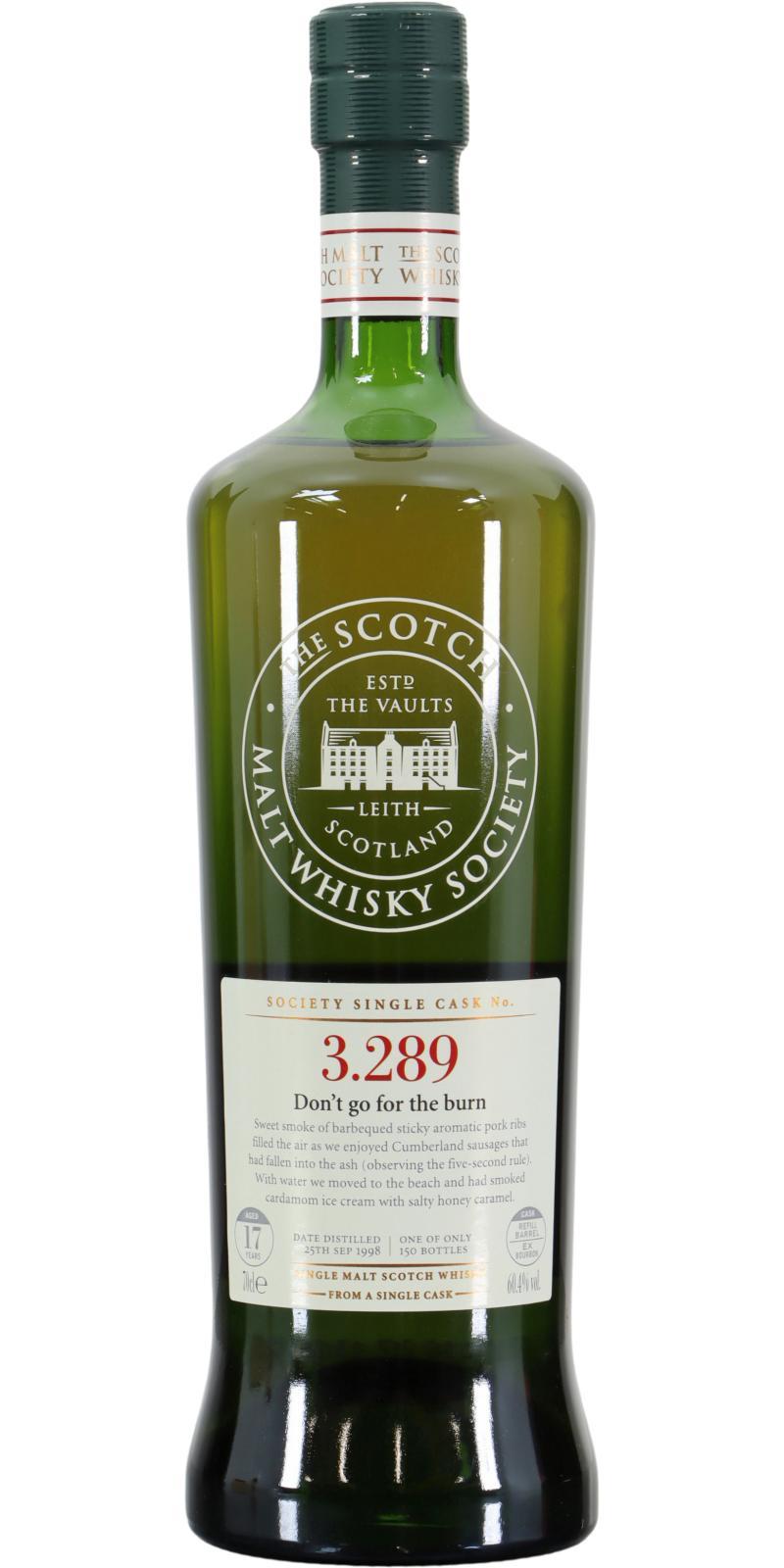 Bowmore 1998 SMWS 3.289 Don't go for the burn