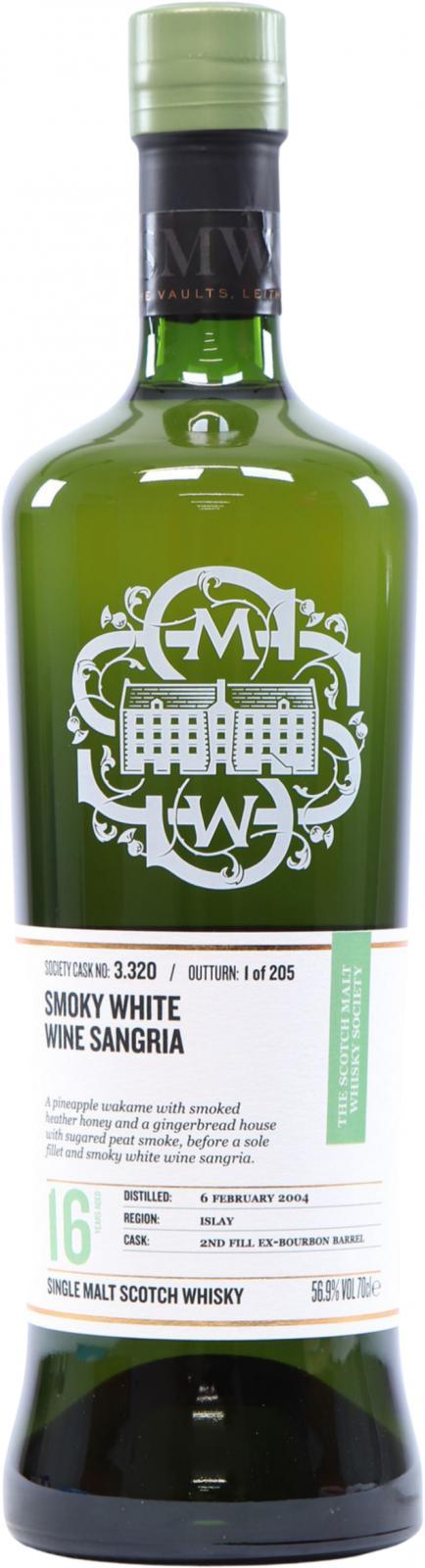 Bowmore 2004 SMWS 3.320 Smoky white wine sangria