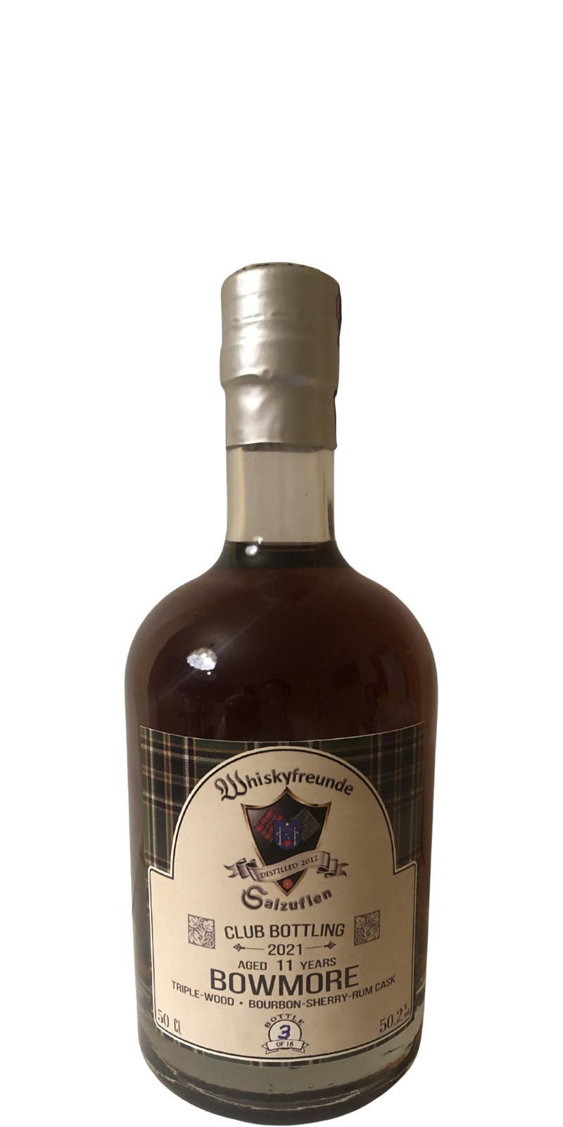 Bowmore 11-year-old UD Whiskyfreunde Salzuflen Club Bottling 2021