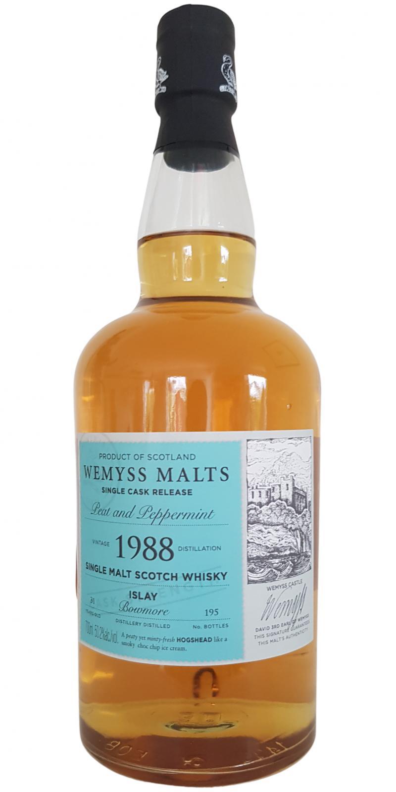 Bowmore 1988 Wy Peat and Peppermint