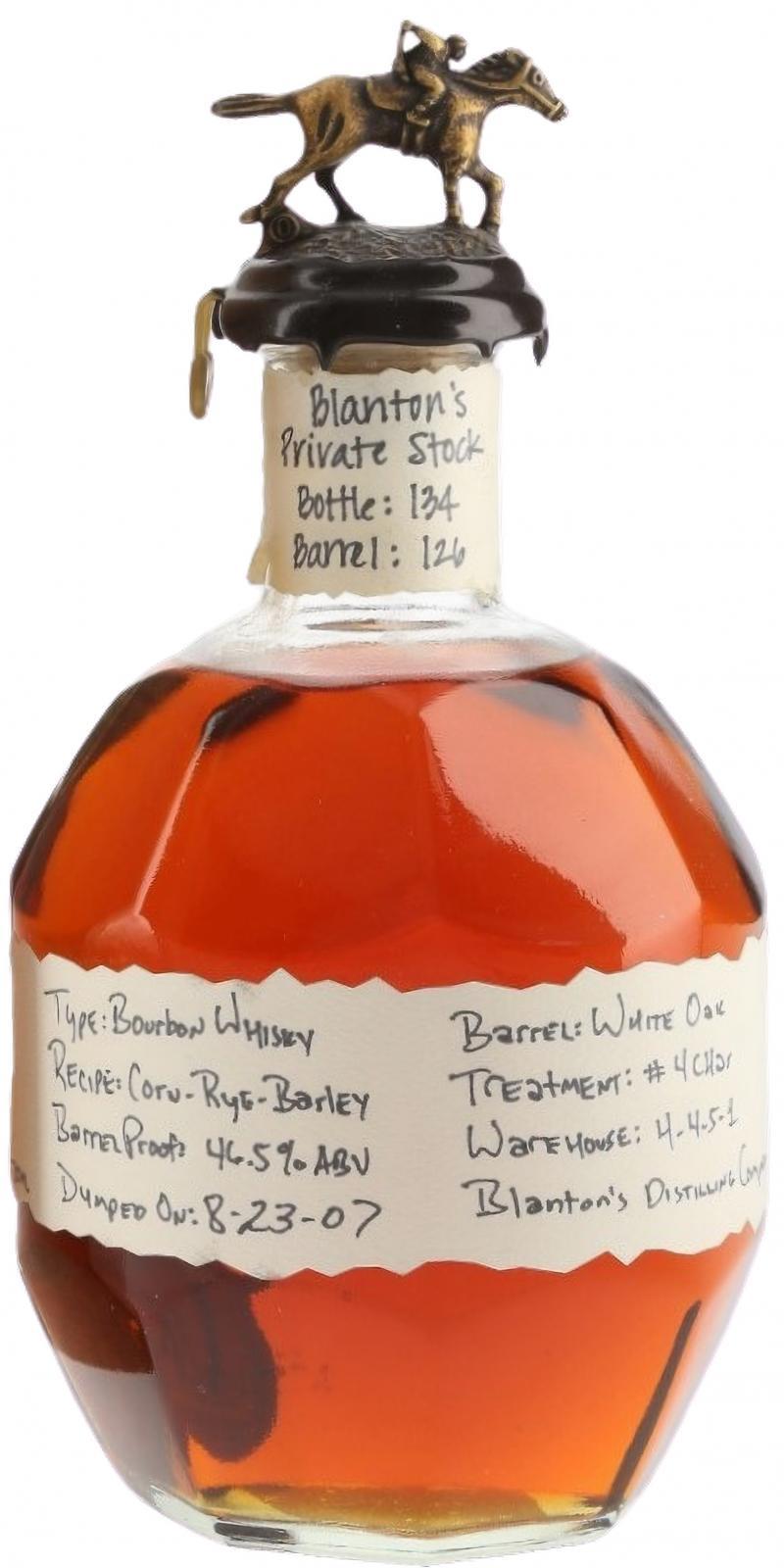 Blanton's Private Stock Handwritten label
