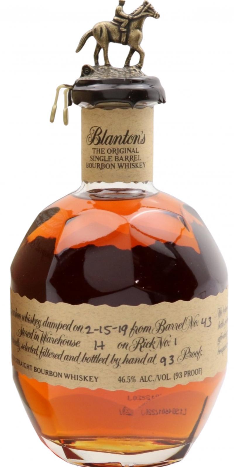Blanton's The Original Single Barrel Bourbon Whiskey