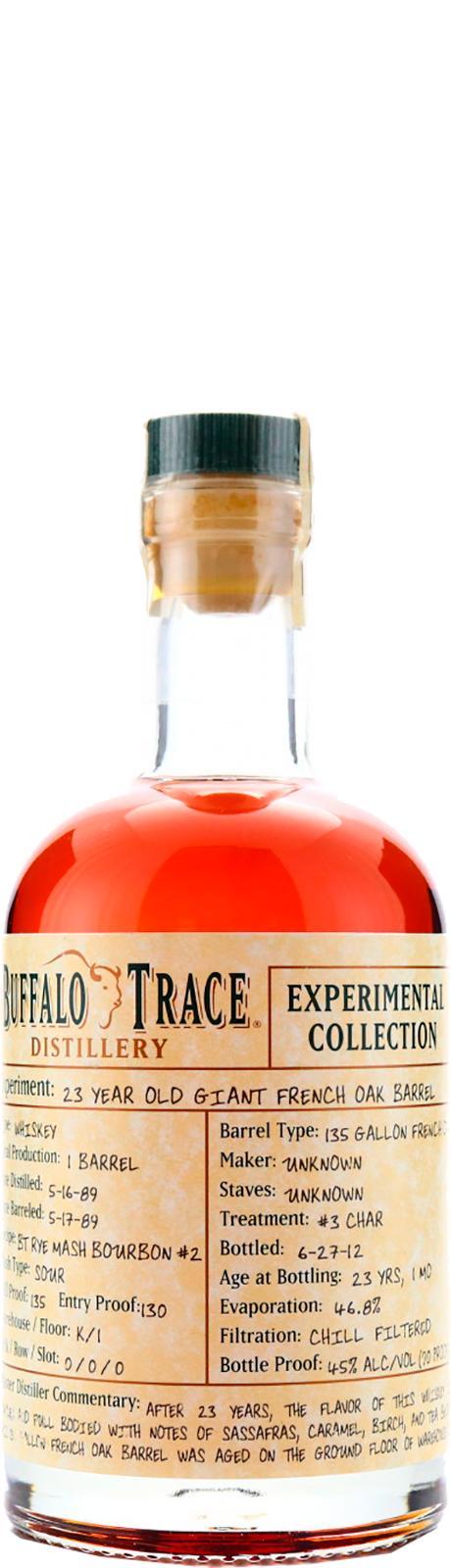 Buffalo Trace 1989 Experimental Collection Giant French Oak