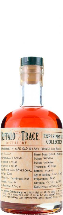 Buffalo Trace 1993 Experimental Collection Giant French Oak