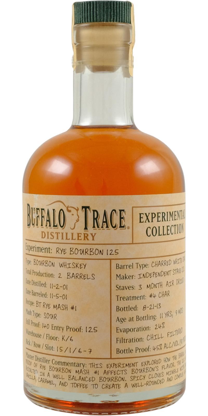 Buffalo Trace 2001 Experimental Collection - Rye Bourbon 125
