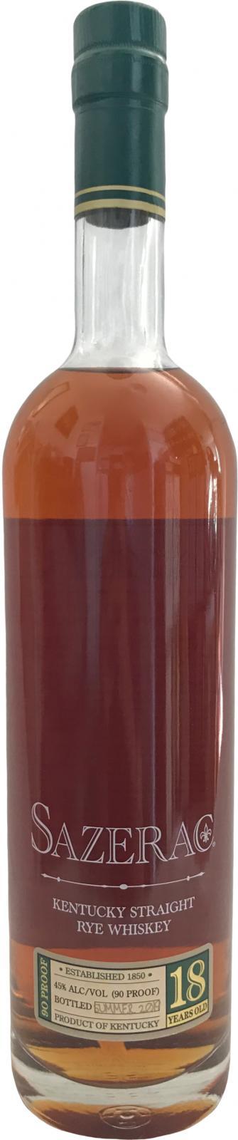 Sazerac 18-year-old Kentucky Straight Rye Whiskey