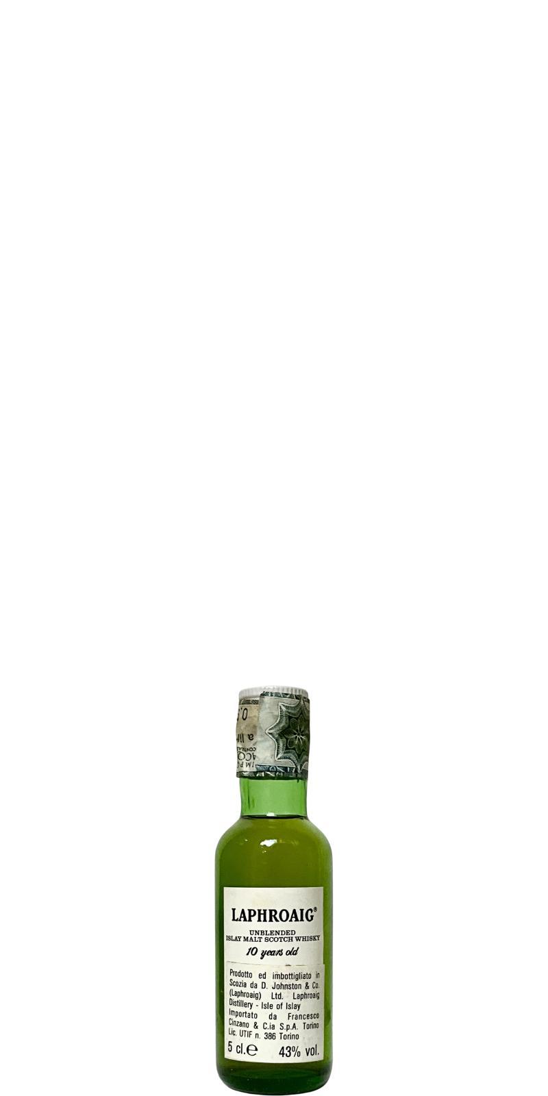 Laphroaig 10-year-old  Unblended Islay Malt Scotch Whisky