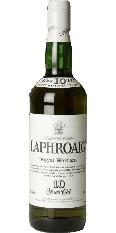 Laphroaig 10-year-old  Royal Warrant
