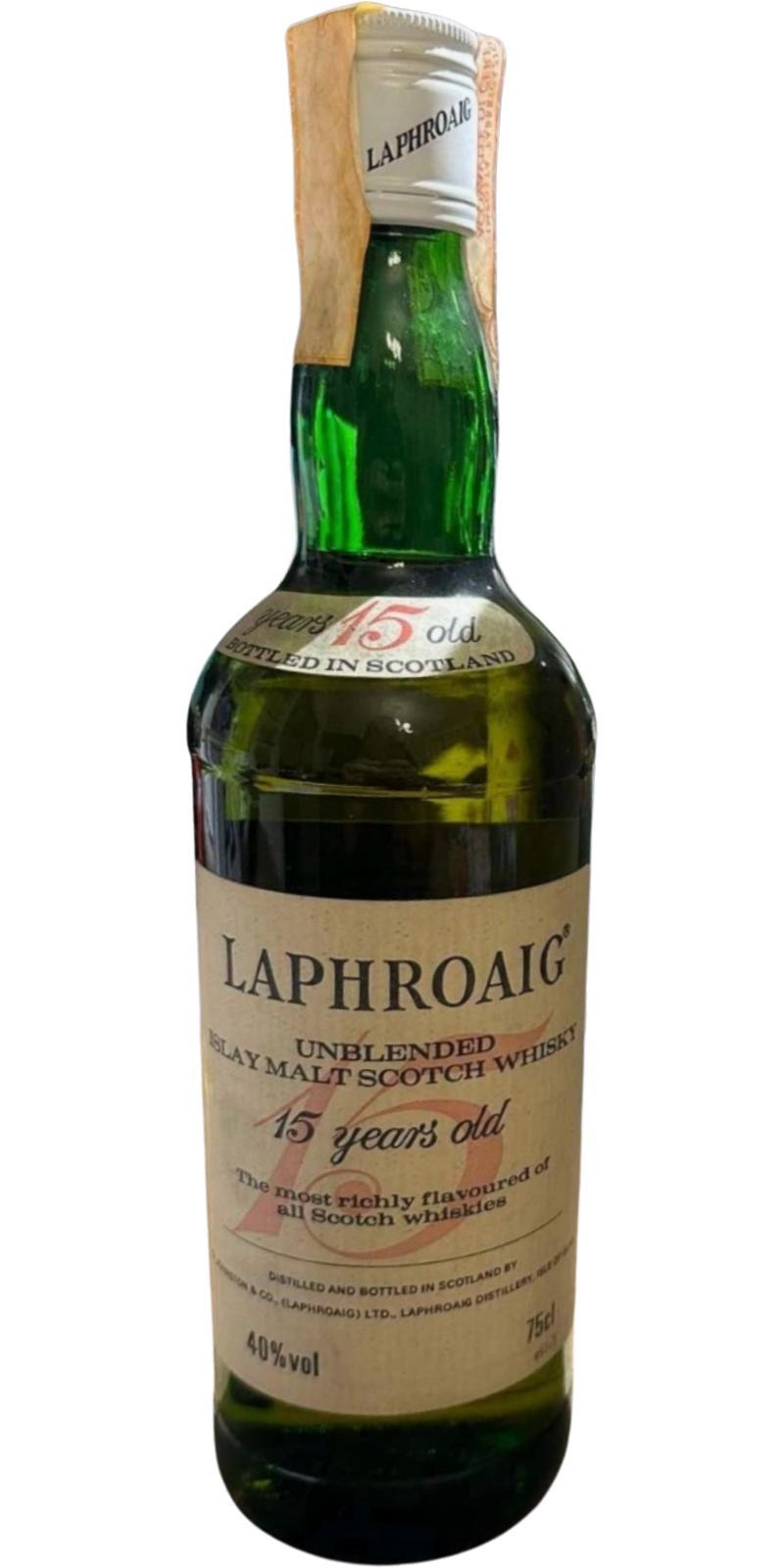 Laphroaig 15-year-old  Unblended Islay Malt Scotch Whisky