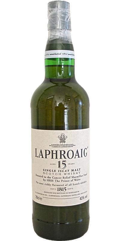 Laphroaig 15-year-old HRH The Prince of Wales  Donated to the Cancer Relief Macmillan Fund