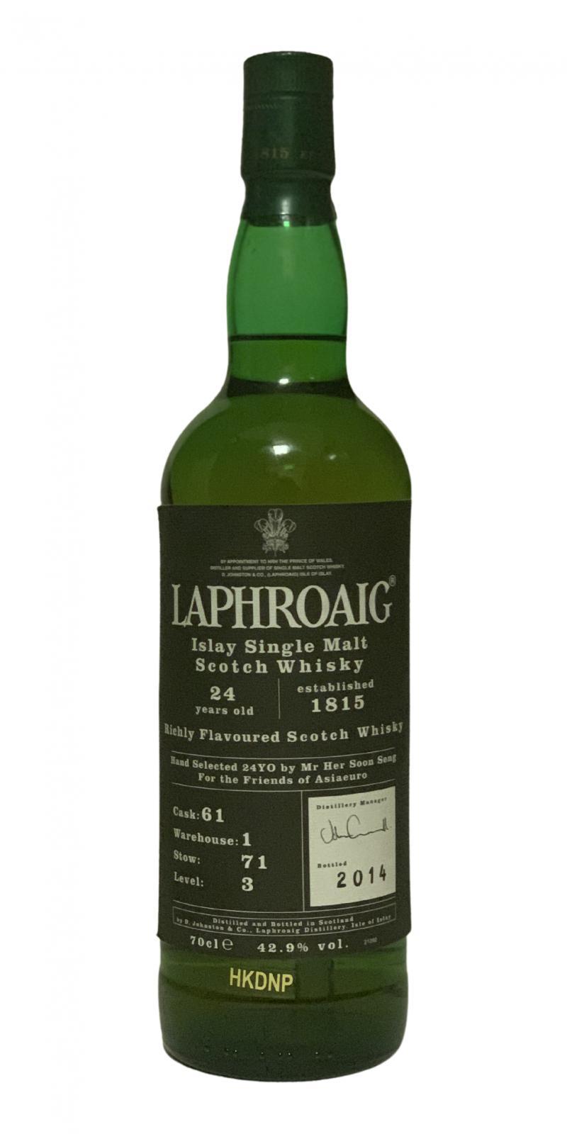 Laphroaig 24-year-old  Warehouse #1