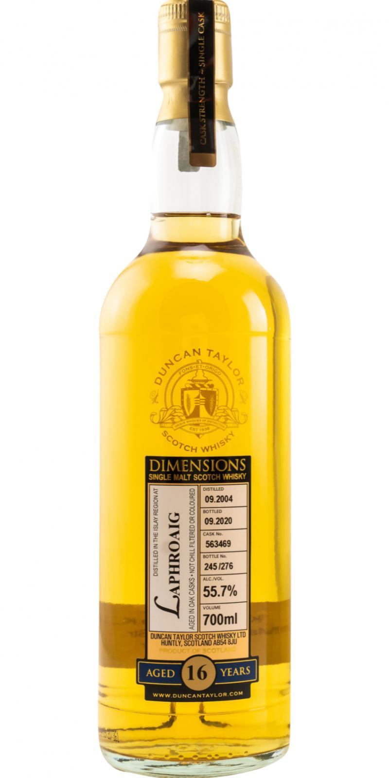 Laphroaig 2004 DT  Dimensions