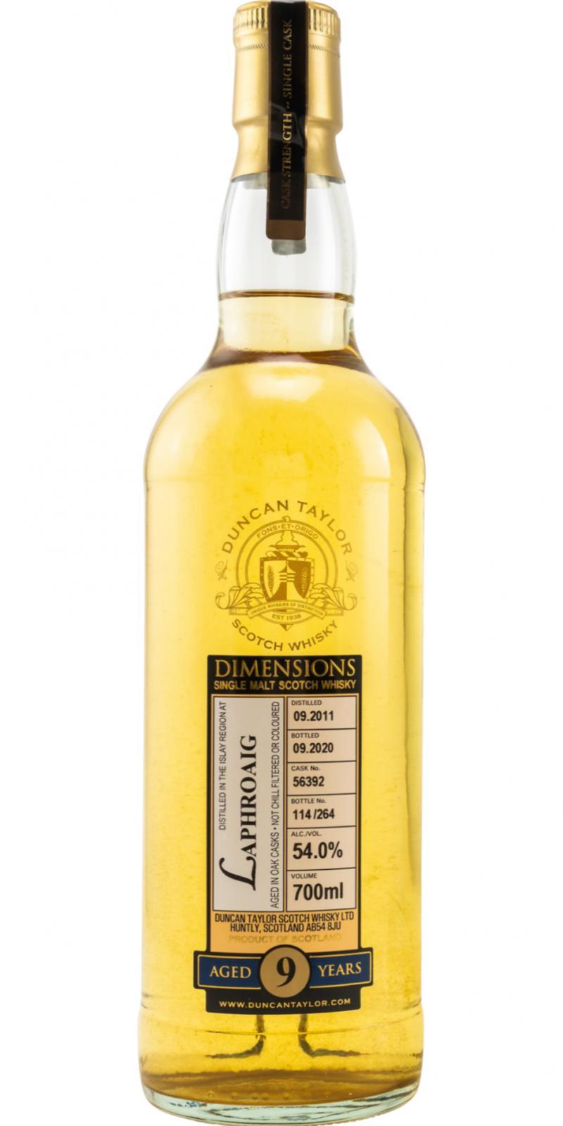 Laphroaig 2011 DT  Dimensions