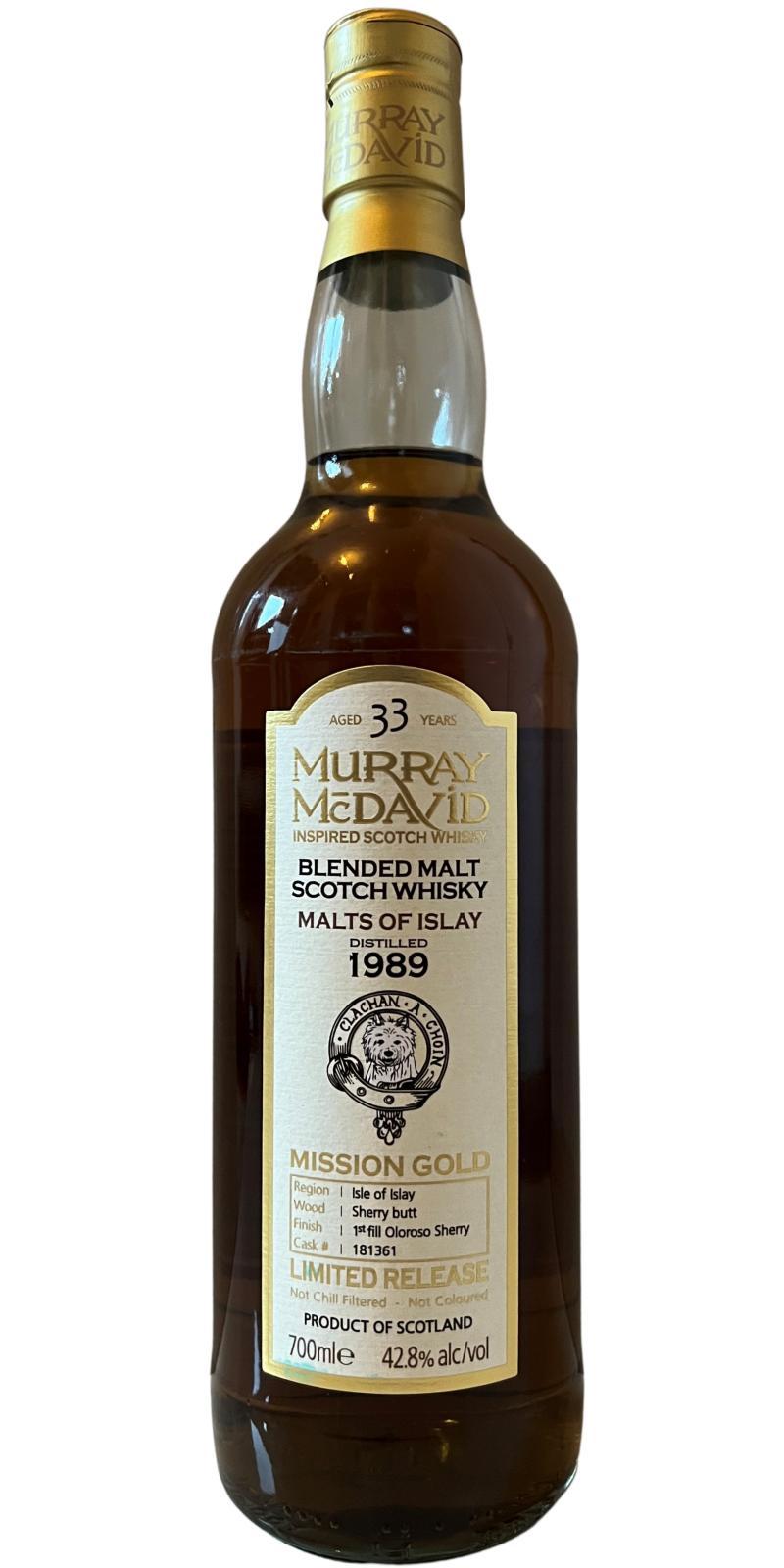 Blended Malt Scotch Whisky 1989 MM  Mission Gold