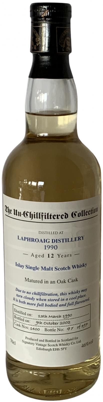 Laphroaig 1990 SV  The Un-Chillfiltered Collection