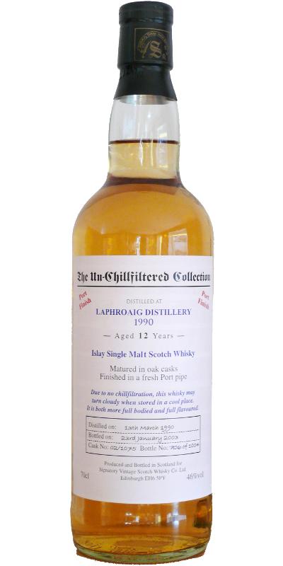 Laphroaig 1990 SV  The Un-Chillfiltered Collection