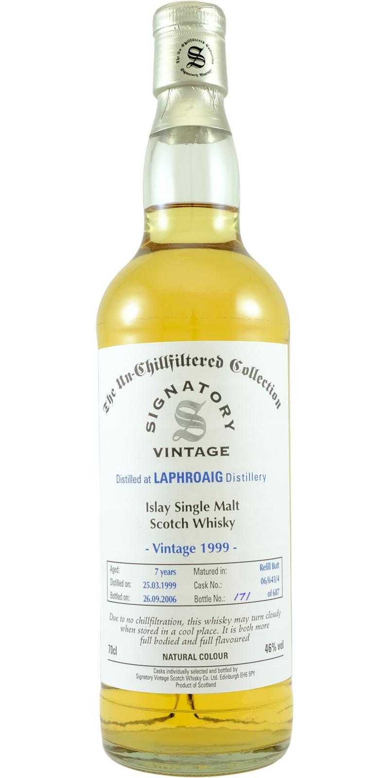 Laphroaig 1999 SV  The Un-Chillfiltered Collection