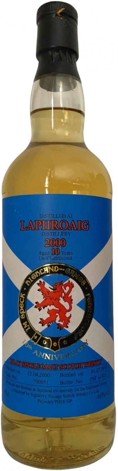 Laphroaig 2000 SV  10th Anniversary Highland Games im Speck Fehraltorf
