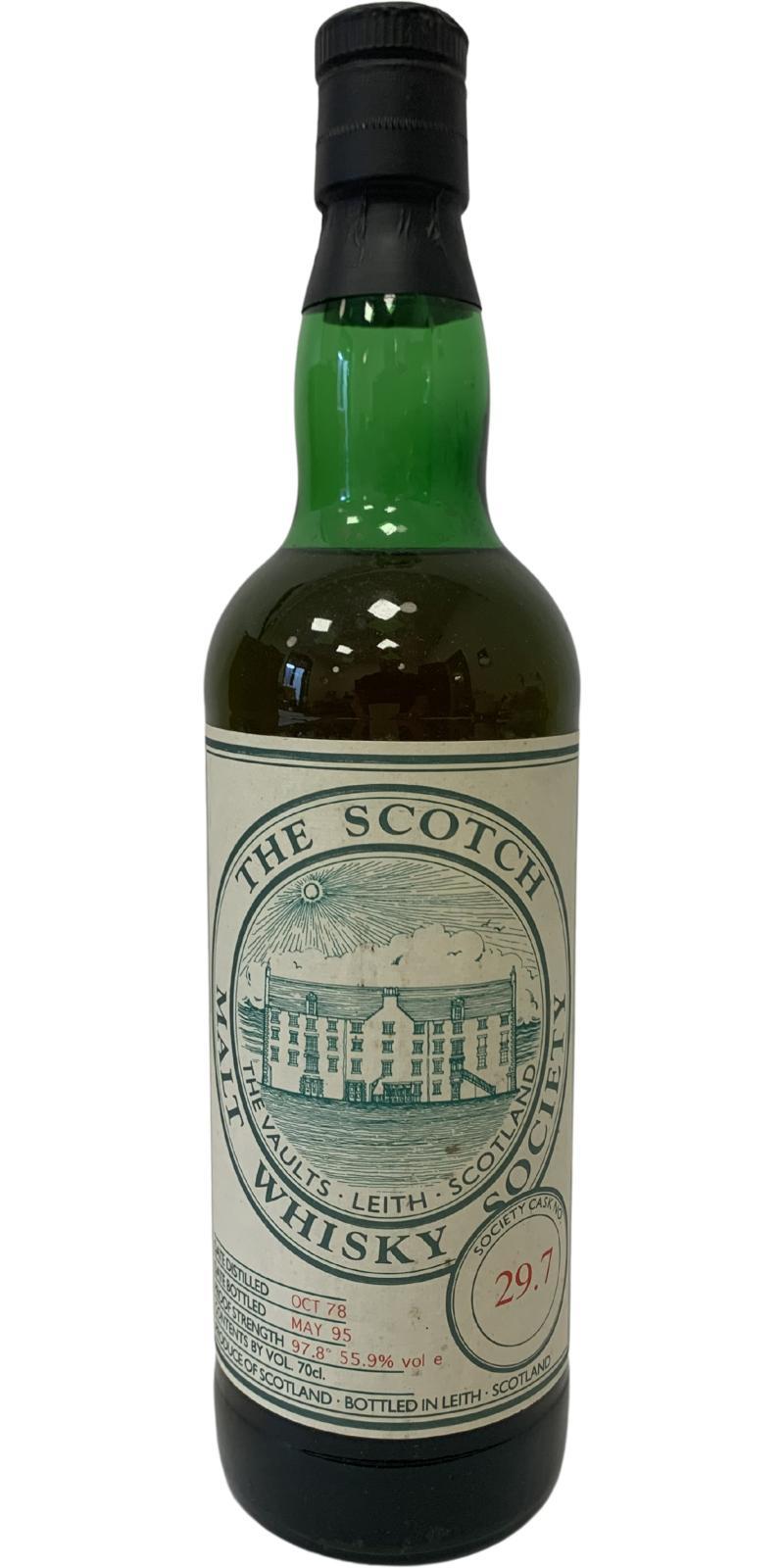 Laphroaig 1978 SMWS 29.7  Sweet sherry and light fruitiness over smoke