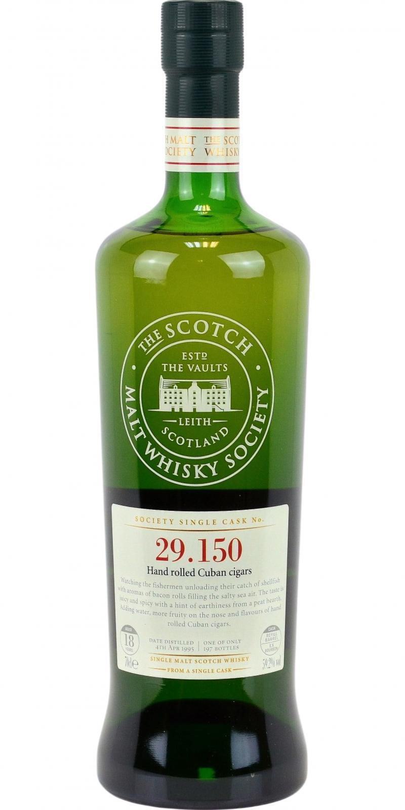Laphroaig 1995 SMWS 29.150  Hand rolled Cuban cigars