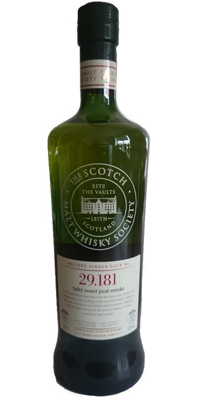 Laphroaig 1995 SMWS 29.181  Salty sweet peat smoke