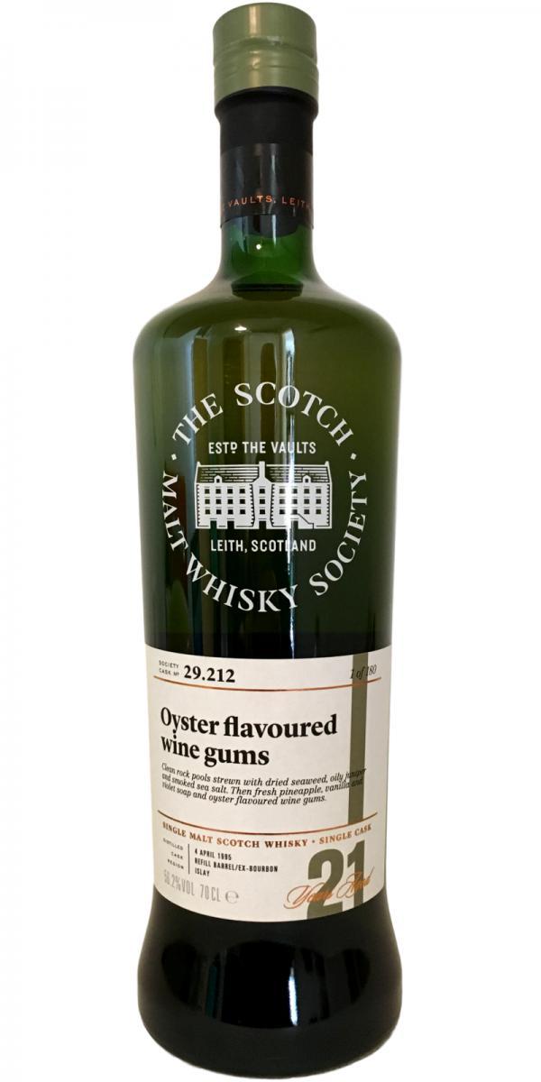 Laphroaig 1995 SMWS 29.212  Oyster flavoured wine gums