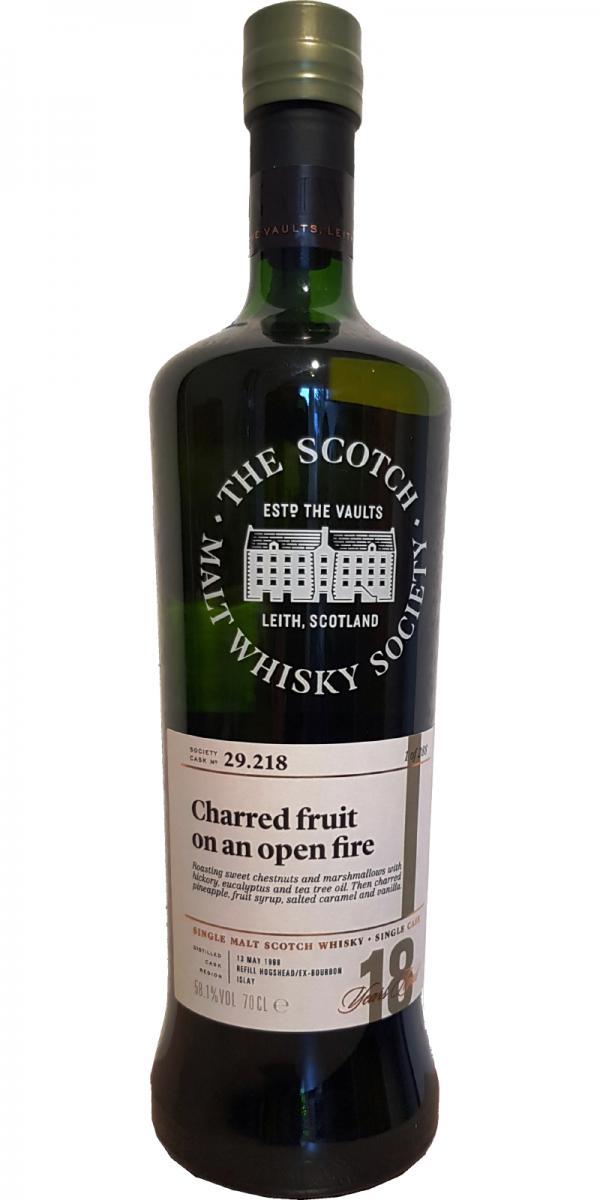 Laphroaig 1998 SMWS 29.218  Charred fruit on an open fire