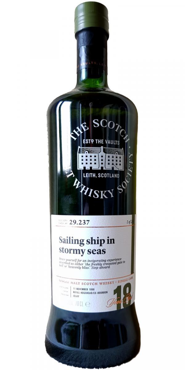 Laphroaig 1998 SMWS 29.237  Sailing ship in stormy seas