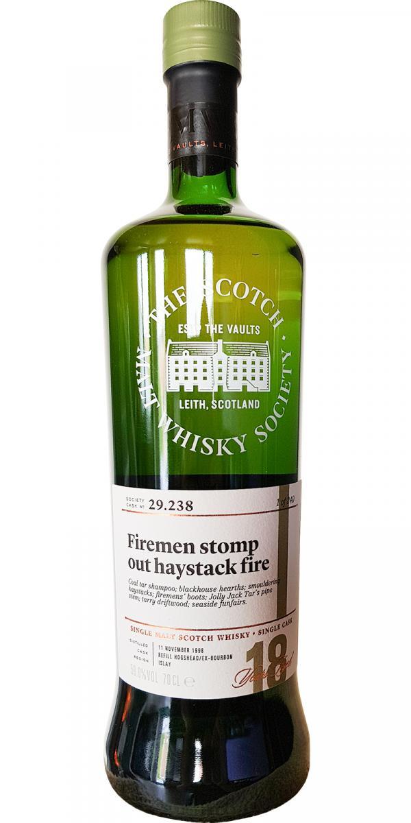 Laphroaig 1998 SMWS 29.238  Firemen stomp out haystack fire