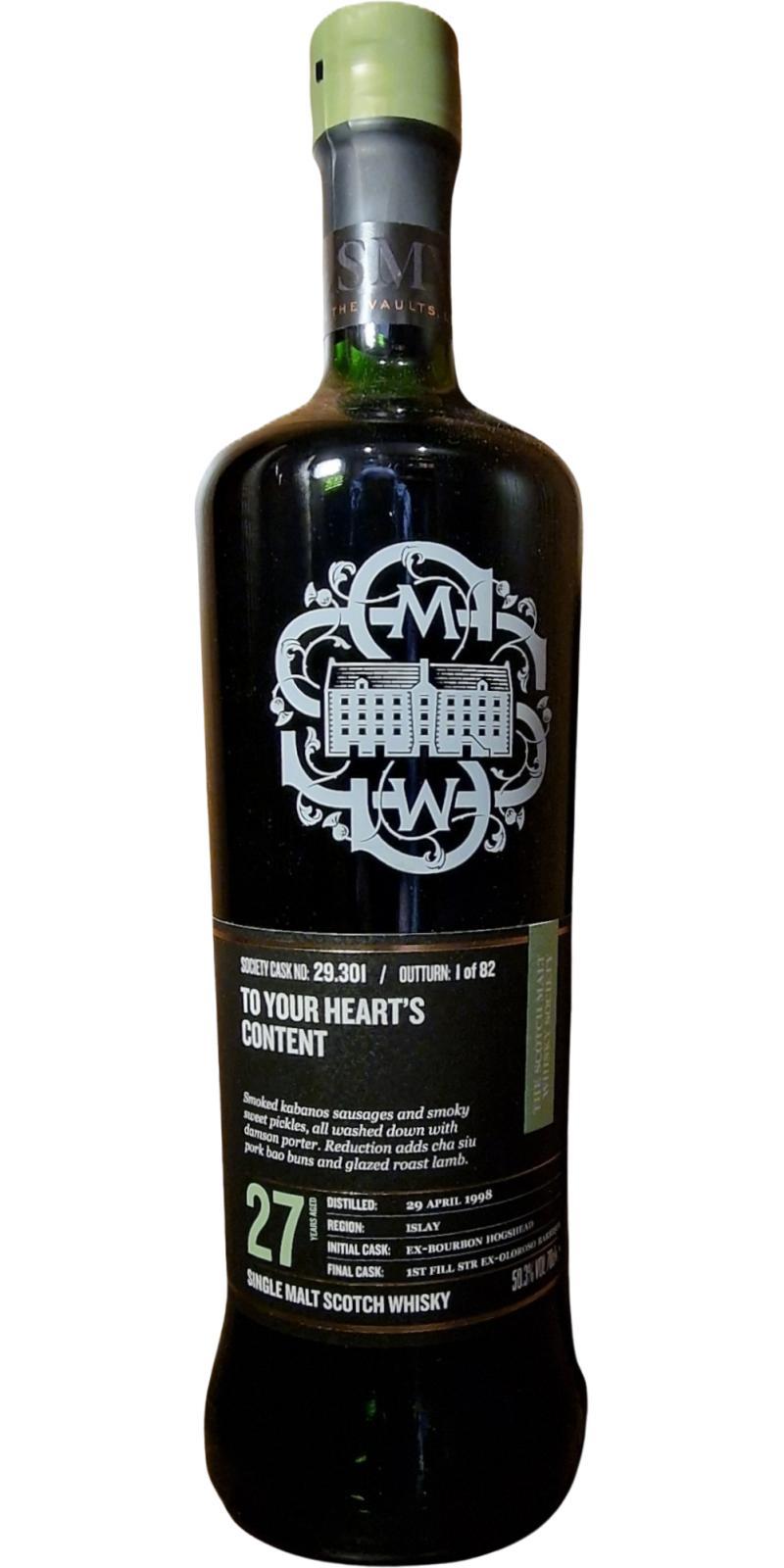 Laphroaig 1998 SMWS 29.301  To you heart's content