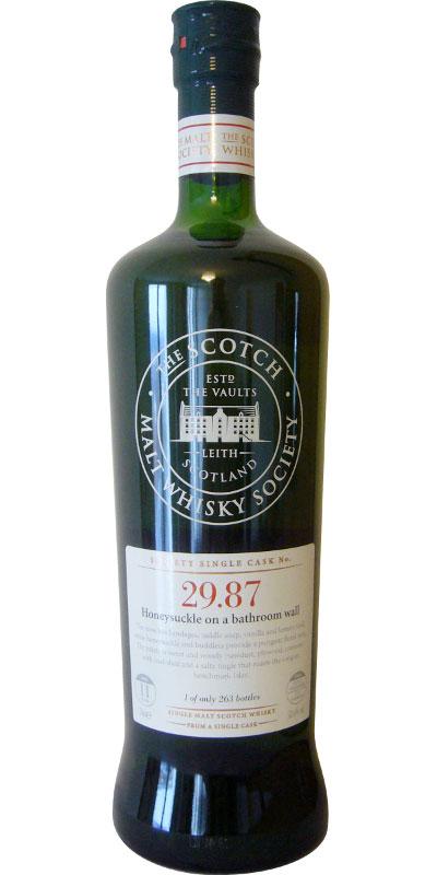 Laphroaig 1998 SMWS 29.87  Honeysuckle on a bathroom wall