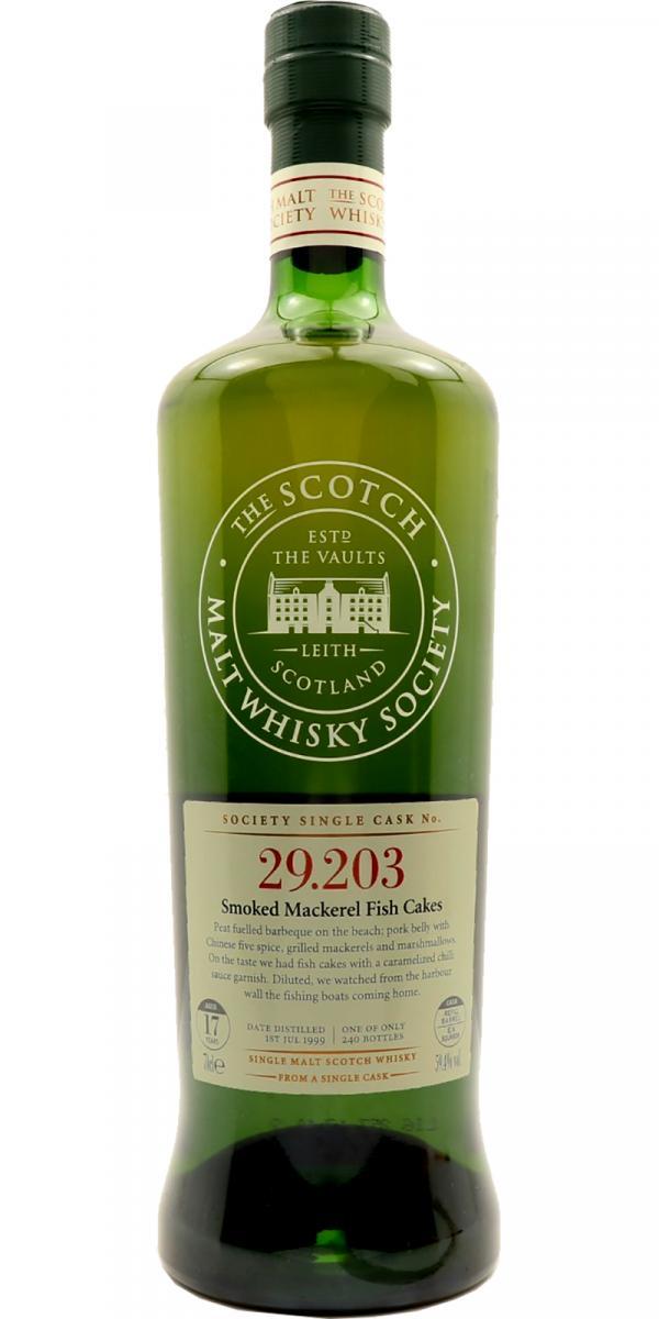 Laphroaig 1999 SMWS 29.203  Smoked Mackerel Fish Cakes